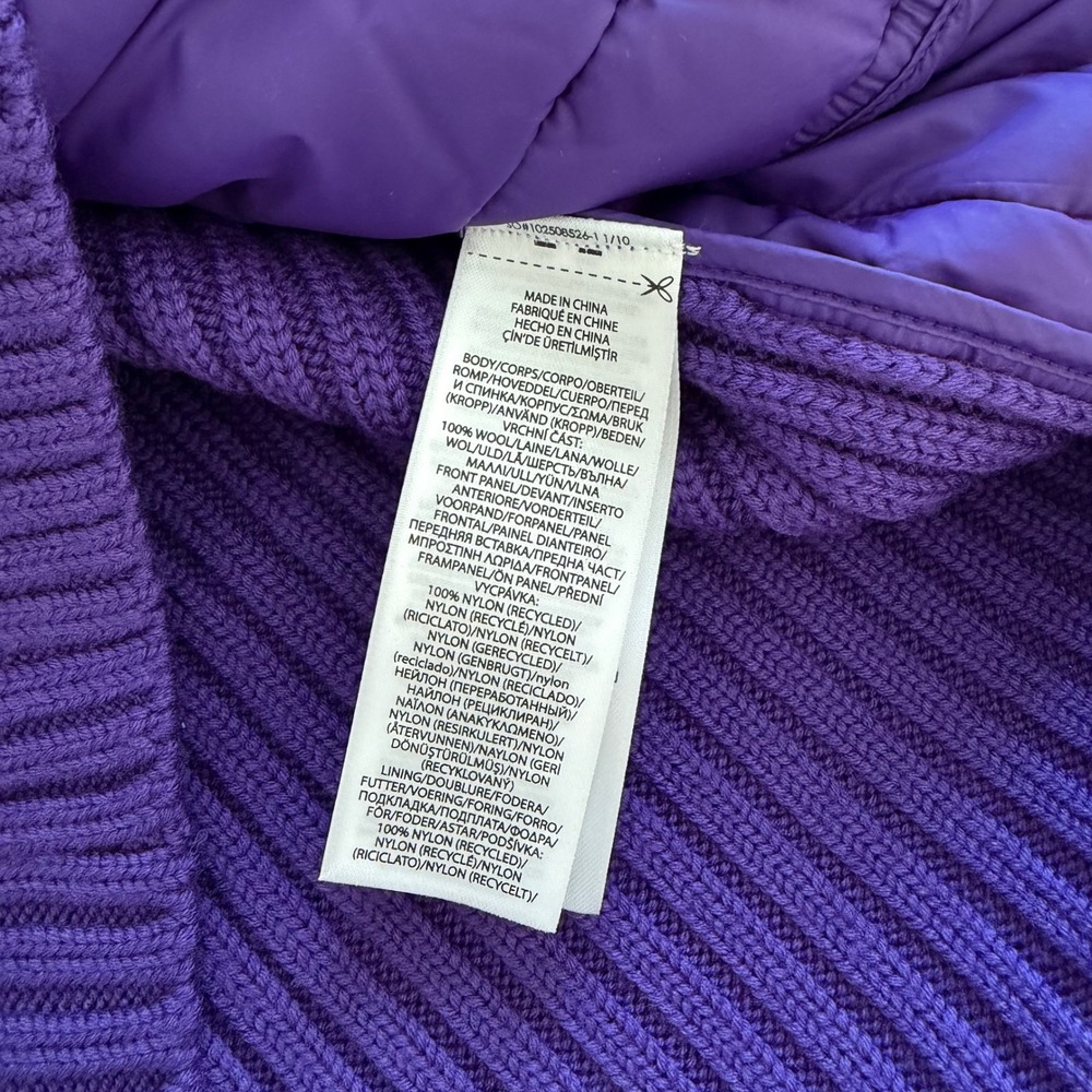 Polo Ralph Lauren Purple Hybrid Merino Wool Funnelneck Jacket Women's Large NWT - Picture 6 of 6
